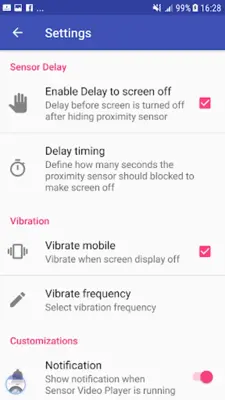 Sensor Video Player android App screenshot 5